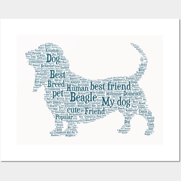 Dog Beagle Animal Pet Text Word Cloud Wall Art by Cubebox